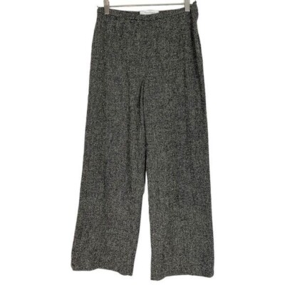 MaxMara Vintage High Waist Tweed Wide Straight Leg Ankle Fit Pants Gray Size 8