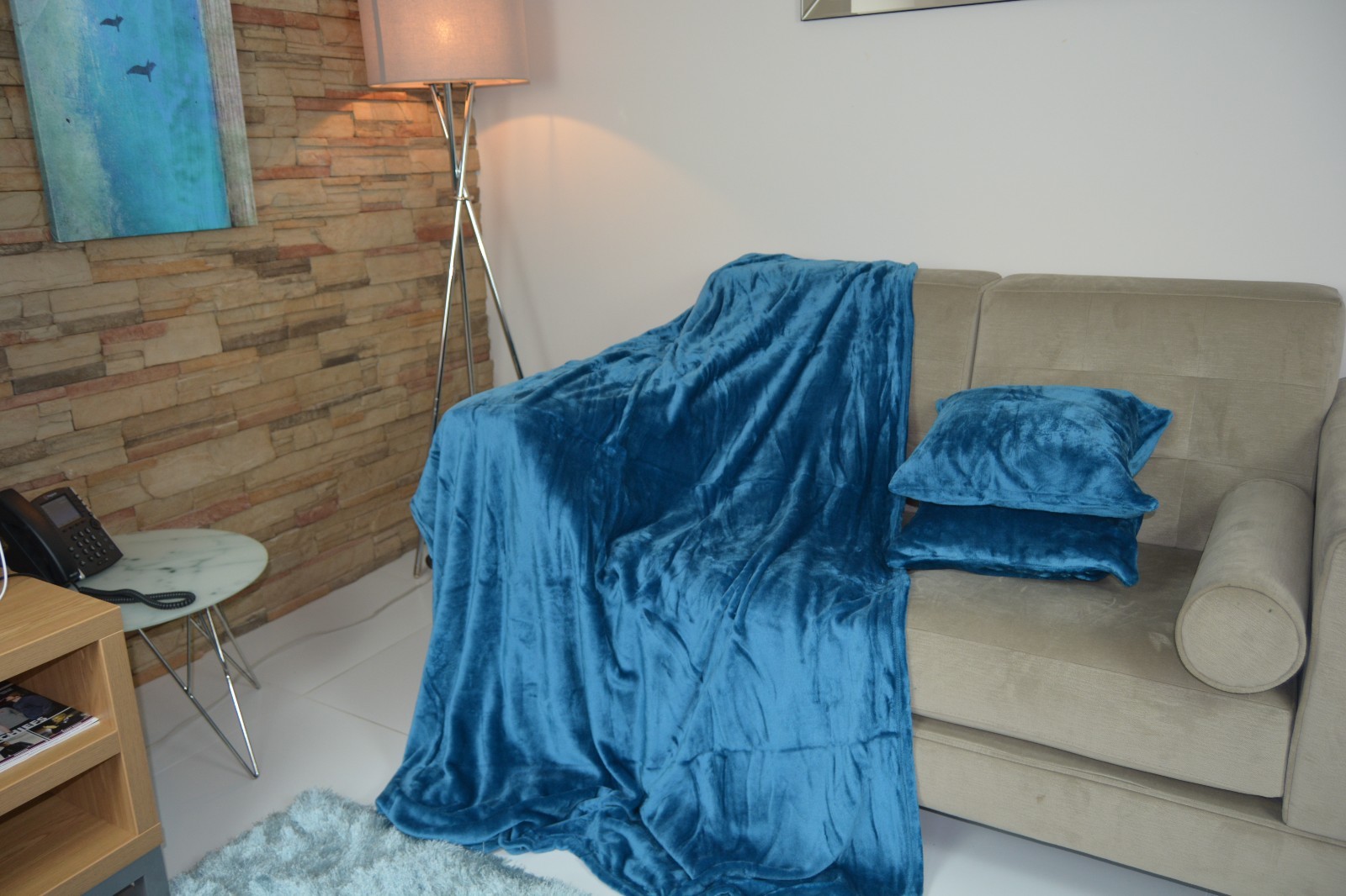 Plaid Blu Zaffiro Grande King Size