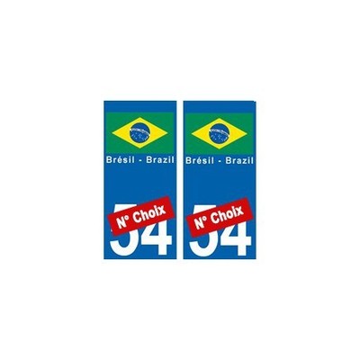 Brésil Brazil drapeau autocollant plaque