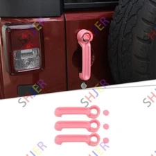 For Jeep Wrangler JK 07-17 Bright Pink Exterior Door Handle Tailgate Cover Trim