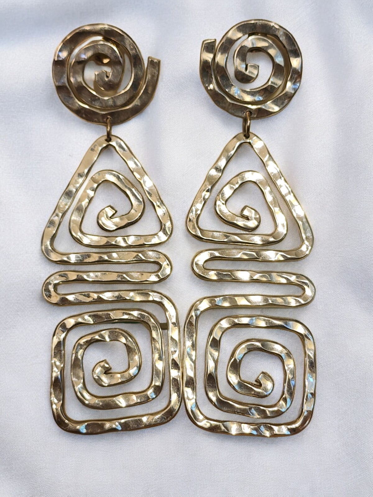 GEOMETRIC LONG DANGLE POST EARRINGS - image 1