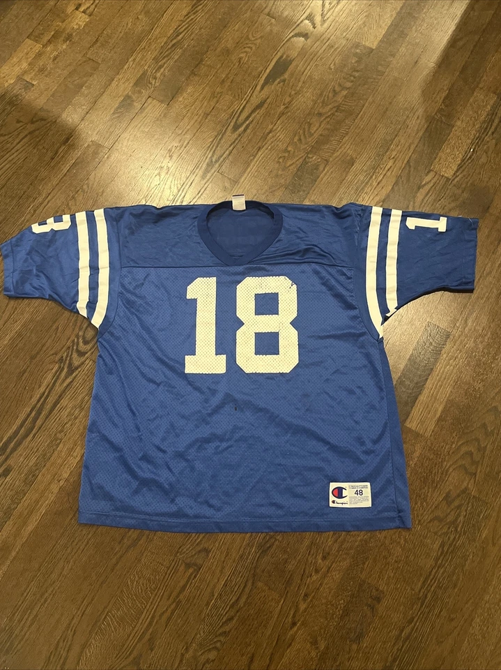 Camiseta deportiva Indianapolis Colts Peyton Manning para hombre talla 48 azul campeón Foto 3 de 4