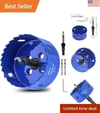 Versatile 2-5/8 Inch Hole Saw for Wood, Plastic & Drywall with Drill Bit Adapter
