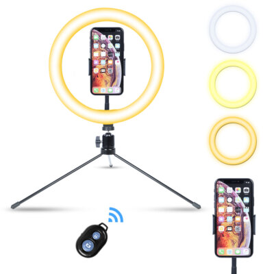 10'' LED Ringlicht +  Stativ Ringleuchte für Handy Live YouTube Makeup TikTok