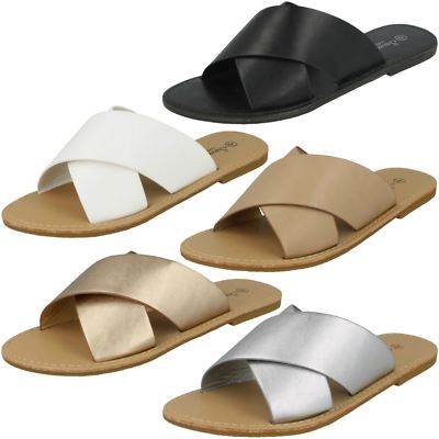 Damen Savannah flache X-Riemen Pantoletten