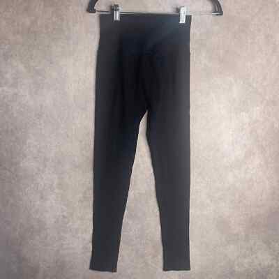 Riley 7 Womens 7/8 Leggings Size M/L Black Ribbed Capri Skinny High Waisted