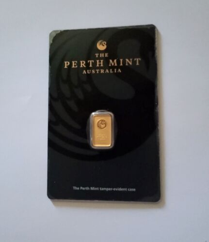 The Perth Mint Australia 1g Stamped Gold Bar in Assay