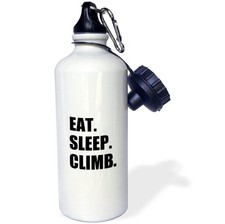 3dRose Eat Sleep Climb Passionate RockClimber SportsWater Bottle 21oz Multicolor