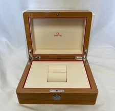 OMEGA Genuine Wooden Watch Box Empty Original Case Near Mint Japan DDP