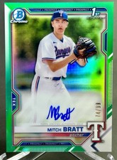 2021 Bowman Chrome 1st Auto Mitch Bratt TRUE Green Refractor /99 #CDA-MBRA