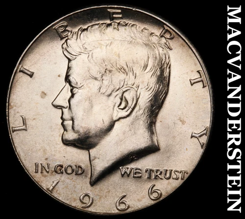1966 Silver Kennedy Half Dollar - Choice Gem Brilliant Unc  Lustrous  #G9222