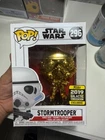 Stormtrooper (Gold Chrome) Star Wars Funko Pop #296 2019 Galactic Convention Ex