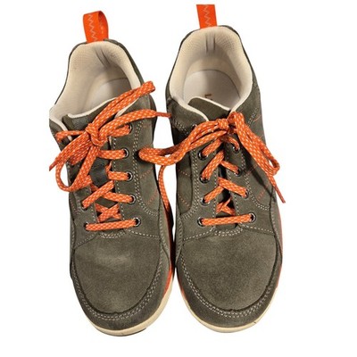 LL Bean Womens Comfort Fitness Walking Shoes Olive Green Suede Orange 7 M 501754
