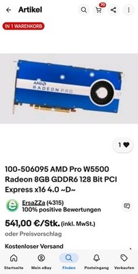 Radeon PRO W5500 8GB GDDR6 Graphics Card 4X Display Ports GAMING PC TOP