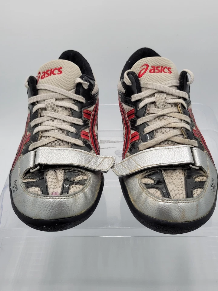 Zapatos de pista Asics para hombre 7,5 Speva Rhyno piel con cordones gris rojo GN808 Foto 4 de 4