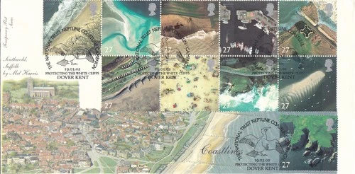 Coastlines GB Fourpenny FDC Neptune Coastline Dover 2002 (151296)