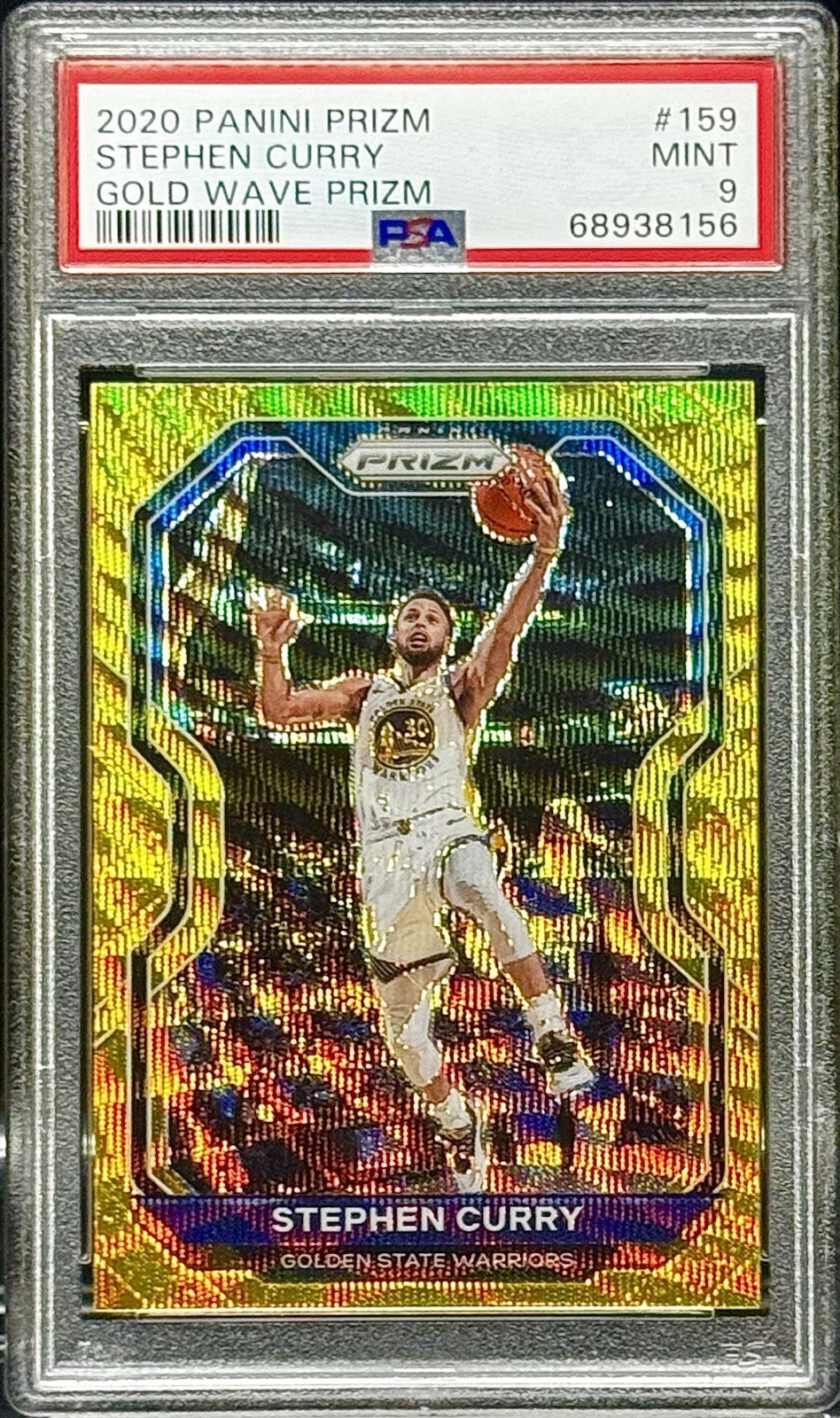 Stephen Curry PSA 9 - 2020 Prizm #159 GOLD WAVE - Golden State Warriors view 4