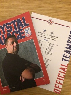 Crystal Palace v Manchester City programme teamsheet