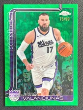 Jonas Valanciunas 2025-26 Topps Chrome Green Wave Refractor Base /99 #206