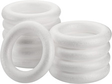 10 Pieces Foam Wreath Forms, 7.7 Inch Craft Foam Circles, Round Polystyrene Ring