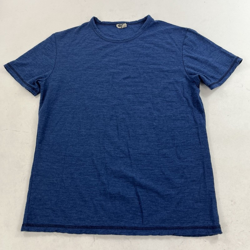 Arms of Andes 100% Alpaca Wool Blue Short Sleeve T Shirt Size Medium