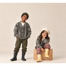 Acara Boutique Marled V-Neck Cardigan   Kids 2-3Y to 12Y   NWT
