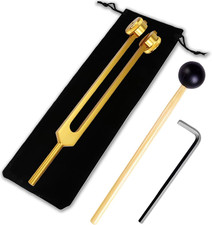 128Hz Tuning Forks for Healing Set - Weighted Sound Therapy Tools for Chakra  M
