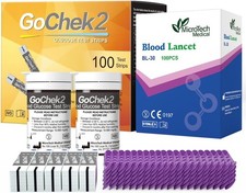MicroTech Blood Glucose Test Strips Lancets, 180d Opening Valid, Immune to B...