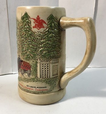 Budweiser Clydesdales Grant's Farm Stein CS15 -2 Variant 1976 Ceramarte Brazil