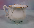 Vintage Small Ornate Footed Demitasse Gold Flower Motif Green Ladies Cup — photo 4