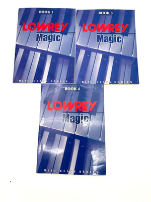 Lot of 3 Lowrey Magic Organ Course Blue Class Series BOOK 1, 3, 4