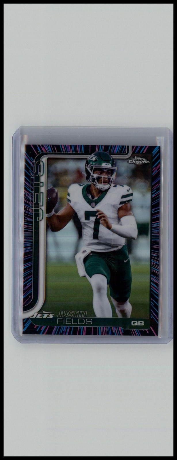 2025 Topps Chrome #237 Justin Fields Neon Pulse Refractor