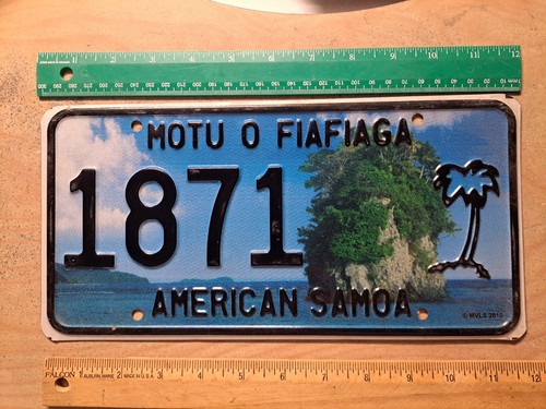 License Plate, American Samoa, 2010, Passenger, 1871, Gr8 Graphix!