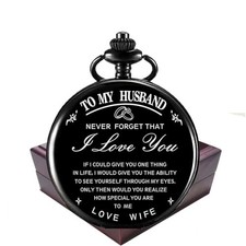 Gifts for Huaband from Wife Engraved Pocket Watch Birthday Anniversary