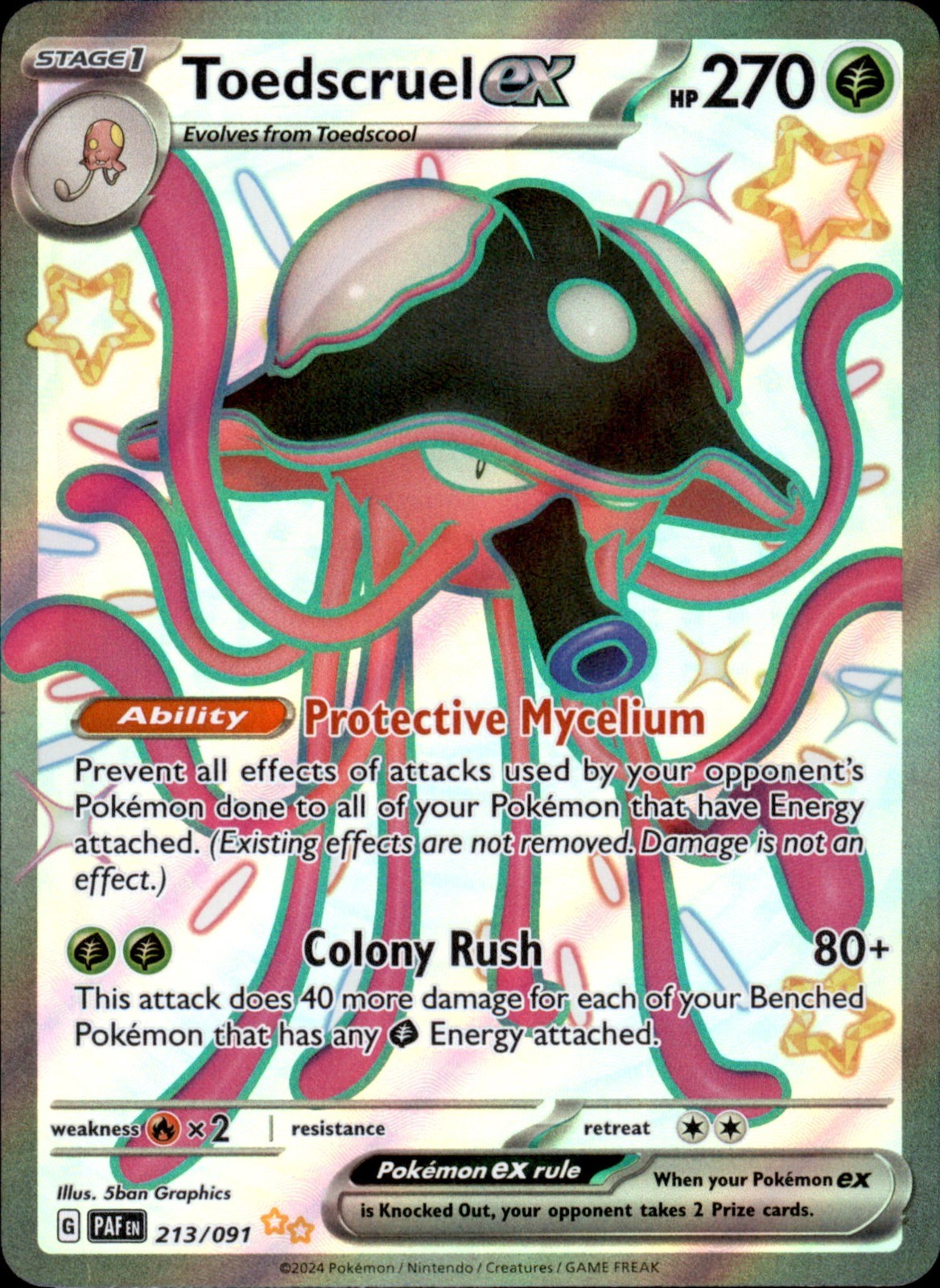 Toedscruel ex 213/091 Holo - Pokemon SV: Paldean Fates - NM