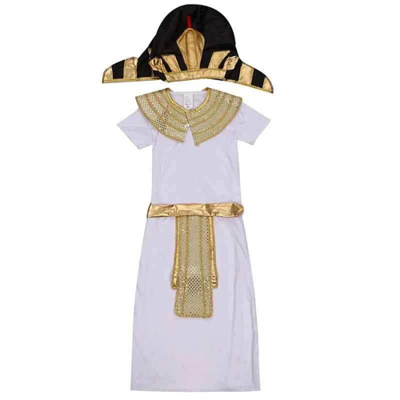 Egyptian King Pharaoh Cosplay Kids Fancy Dress Halloween Ball Foto 4 de 4