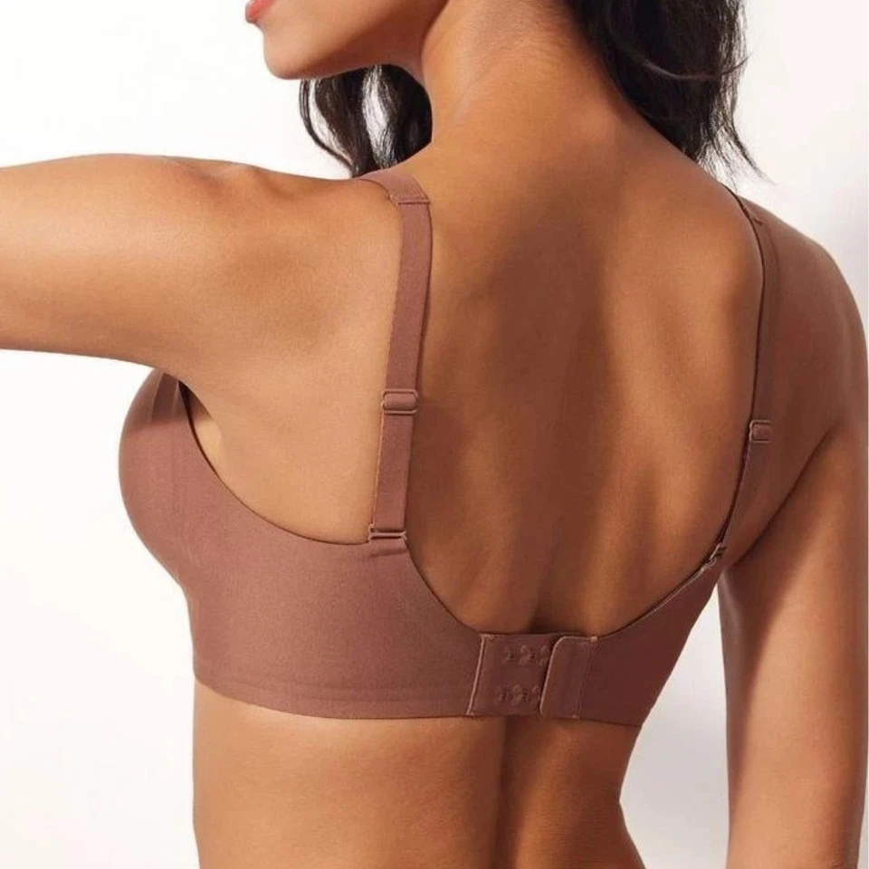 Sutiã feminino Deep V sem fio push up acolchoado sem costura conforto sem aro - Imagem 2 de 3