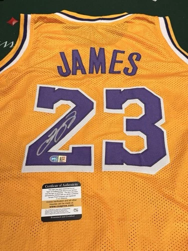 Lebron James Signed Autographed Los Angeles Lakers Basketball Jersey with COA