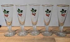 Set Of 5 Vintage 1960s Cherry B Drinking Glasses