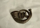 Confederate Civil War Infantry Bugle Hat Badge; Dug; From Georgia