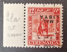 Libia 1951 SG155 6 razy na 12m Red Opt odwrócony MNH marginalny