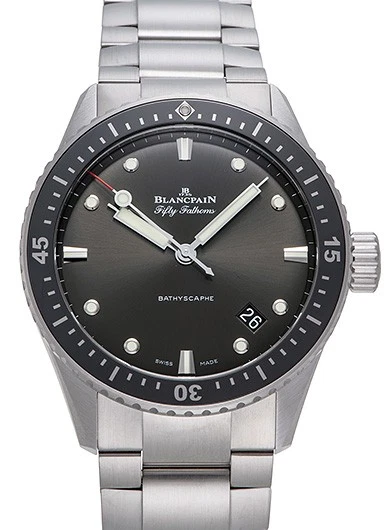 Blancpain — Blancpain Fifty Fathoms Bathyscaphe 5000-1110-71S Stainless Steel / CE #KMW549