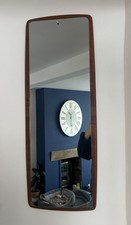 Vintage Original Mid Century Danish Style Teak Framed Wall Mirror 37” X 13.75”