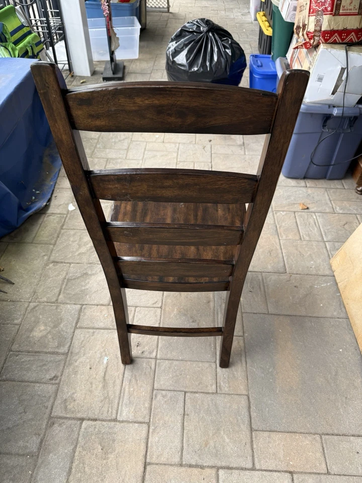 10 Pottery Barn Dining Table Chairs Solid Wood Brown - Image 2 of 3