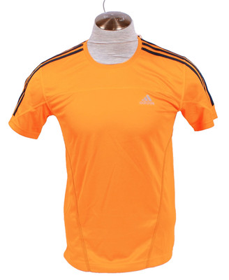 Adidas Men's M Orange Response Short Sleeve Running Shirt  Wicking