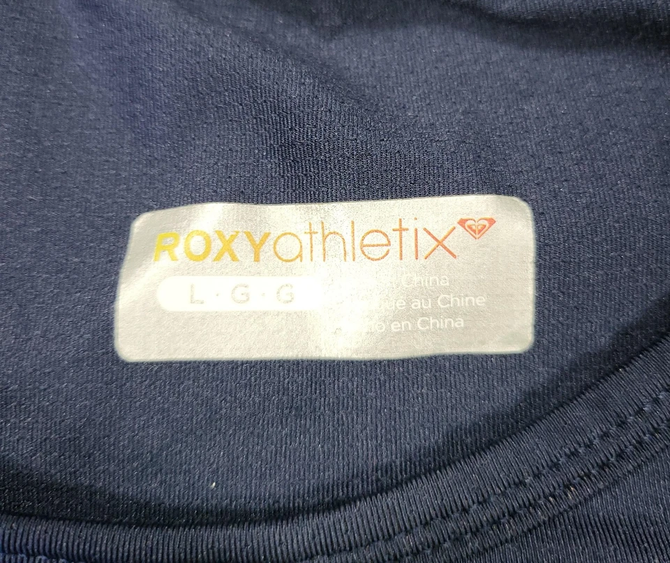 Camisa Roxy para mujer grande azul manga larga rendimiento protección contra erupciones Athletix surf Foto 2 de 4