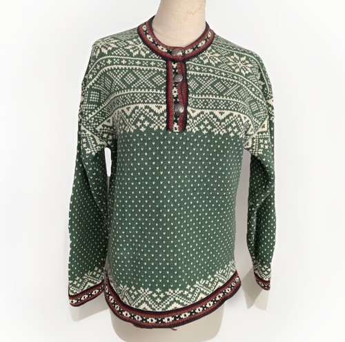 VTG LL Bean Fair Isle Sweater Womens Nordic Icelandic USA M