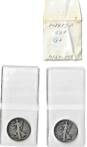 2- 1 1933S  & 1 1937D Walking Liberty Half Dollars Good + 90% Silver! Rare