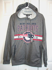 NFL New England Patriots Hoodie Mens Medium Gray Pullover Adult Team Apparel