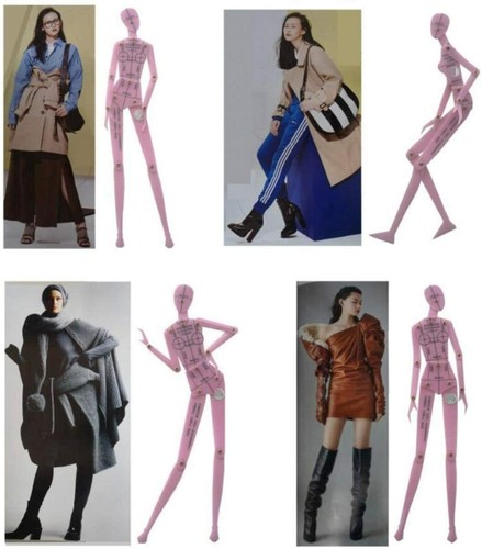 2pcs Femal Fashion Drawing Garment Design of Human Body Dynamic Template Ruler - Picture 4 of 7